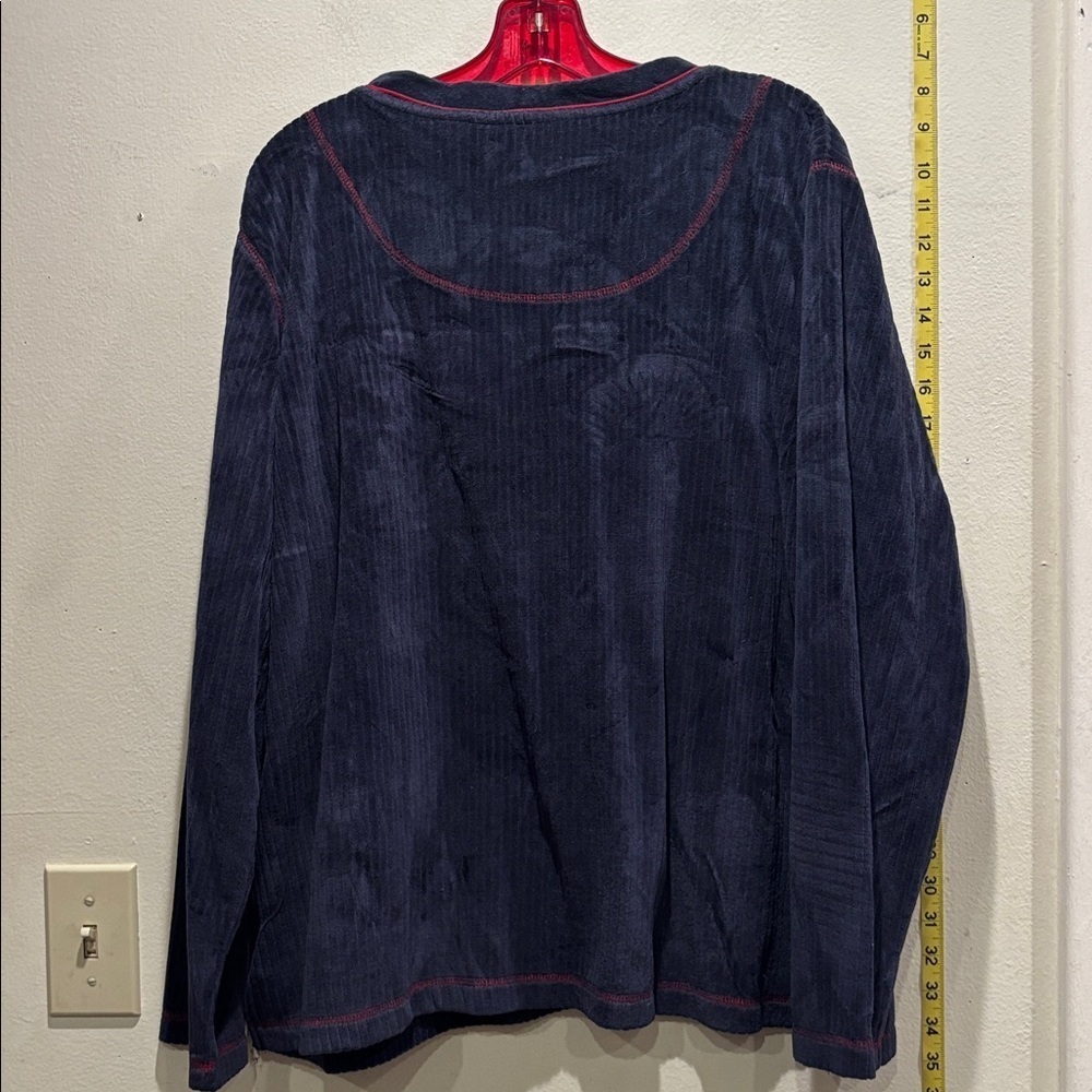 Erika Women's Navy and Gray Striped Crewneck Sweater - Picture 4 of 4